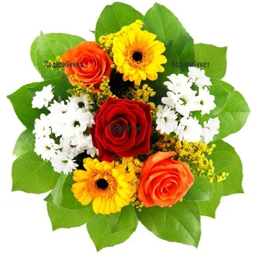 Flower delivery. Delivery of bouquets of various flowers