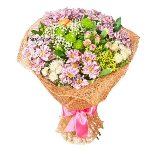 Send bouquet of multicoloured chrysanthemums to Sofia, Plovdiv, Burgas