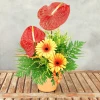 Send exotic bouquet of gerberas and anthuriums