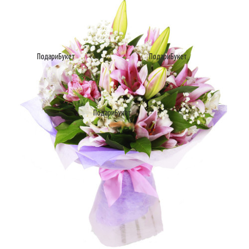 Send bouquet of lilies and alstroemerias to Burgas, Varna, Sofia.