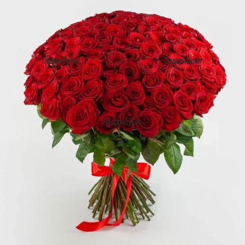 Send 101 red roses by courier