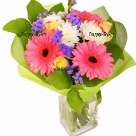 Send stylish bouquet of gerberas and roses to Sofia, Plovdiv, Ruse