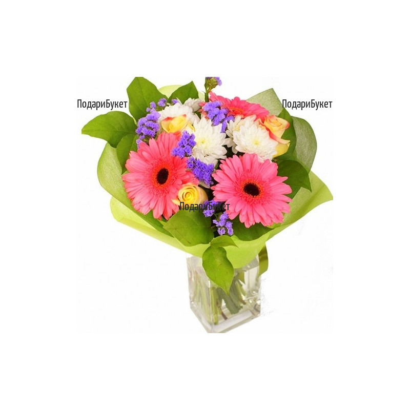 Send stylish bouquet of gerberas and roses to Sofia, Plovdiv, Ruse