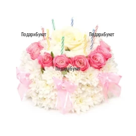 Order and delivery of flower cake to Sofia, Plovdiv, Varna, Burgas