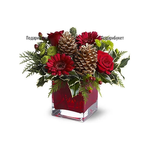 Send Christmas arrangement for the decoration of the office or the table at home