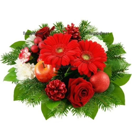 Онлайн поръчка и доставка на цветя с куриер за Коледа