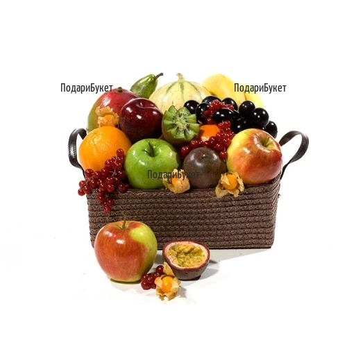 Order online and send classic basket with various fruits.