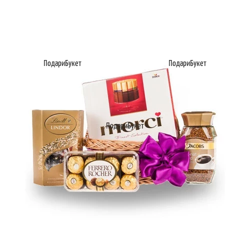 Поръчка и доставка на кошница с шоколадови бонбони в София