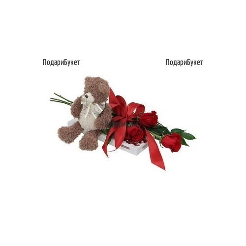 Send red roses and Teddy Bear