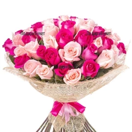 Поръчка и доставка на букет от розови рози в София, Варна, Бургас