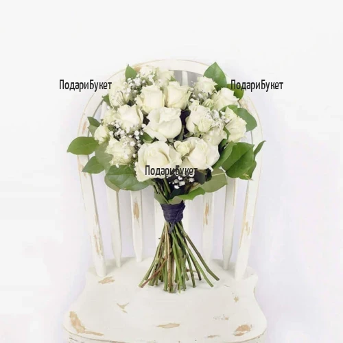Flower delivery a bouquet of 15 white roses in Sofia
