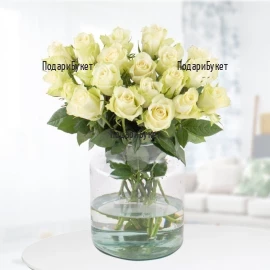 Send bouquet of white roses to Sofia, Plovdiv, Varna, Burgas