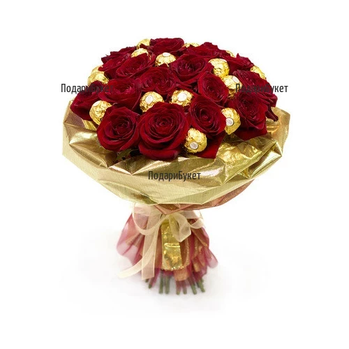Send bouquet of roses and chocolates