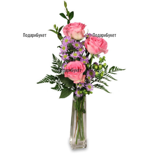 Flower delivery - bouquet of pink roses