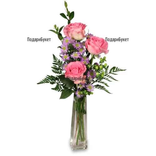 Flower delivery - bouquet of pink roses