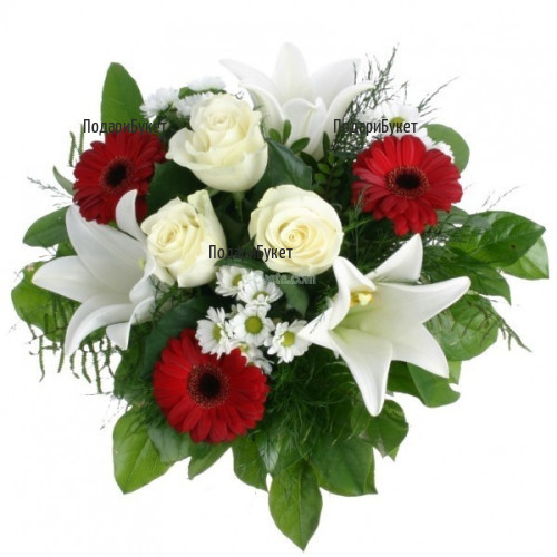 Send beautiful bouquet of flowers and greenery to Sofia, Plovdiv, Burgas