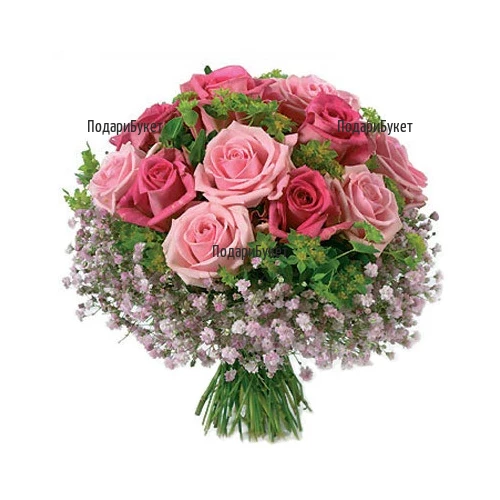 Send bouquet of pink roses to Sofia, Plovdiv, Varna, Burgas