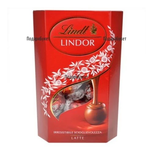 Доставка на бонбони Lindor Cornet, опаковани с красива панделка.
