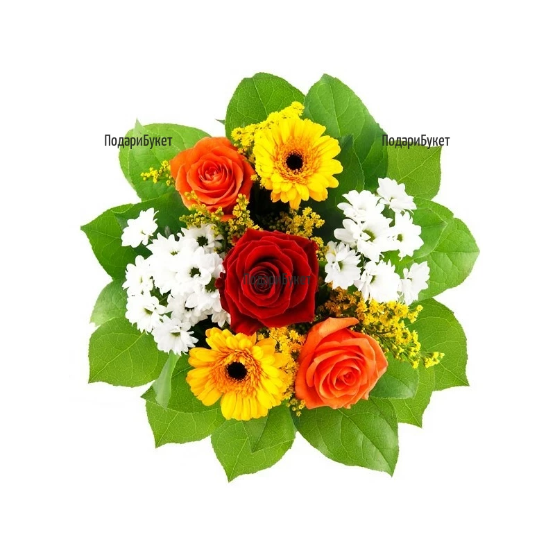 Flower delivery. Delivery of bouquets of various flowers