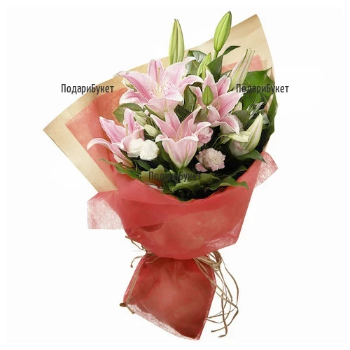 Send bouquet of lilies and lisianthus to Sofia, Plovdiv, Varna