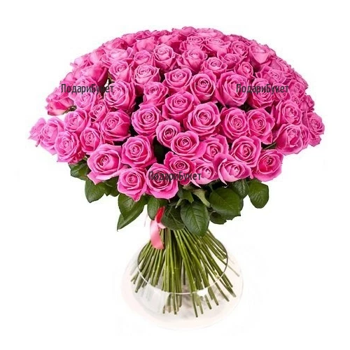 Send 101 pink roses to Sofia, Plovdiv, Varna, Burgas
