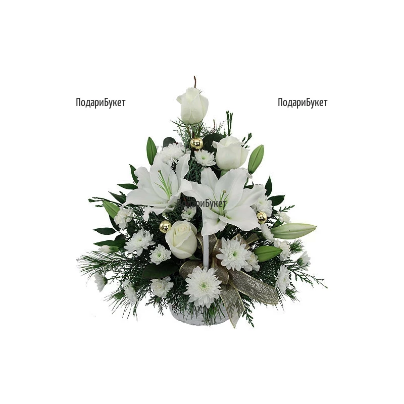 Order and send Christmas flower basket by courier