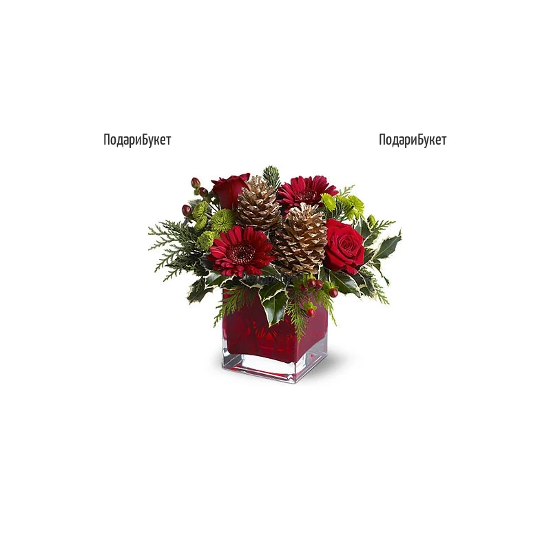 Send Christmas arrangement for the decoration of the office or the table at home