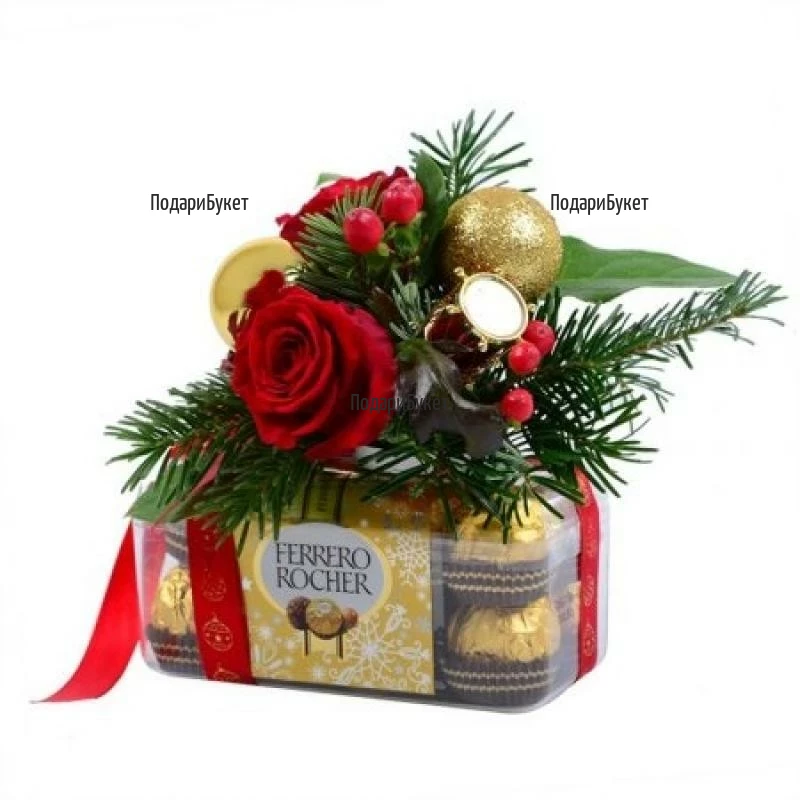 Поръчка и доставка на Рози и Ferrero Rocher в Плевен, Хасково, Добрич