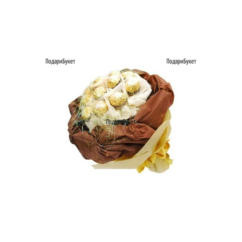 Поръчка на букет от луксозни бонбони Ferrero Rocher в Русе, Хасково