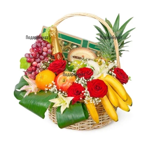 Send a basket with various gifts and flowers to Sofia