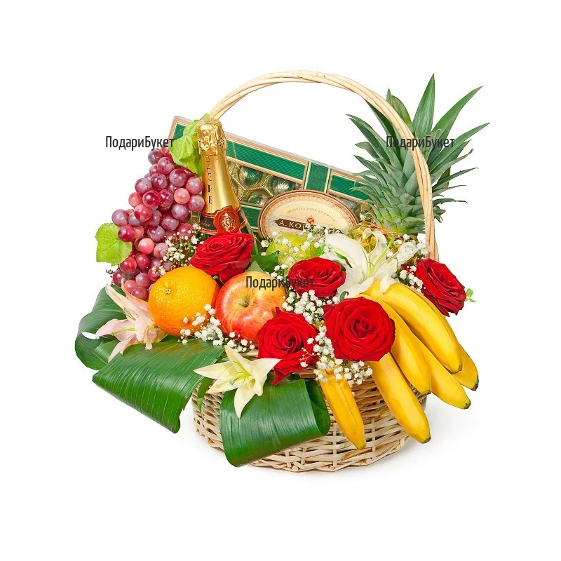 Send a basket with various gifts and flowers to Sofia