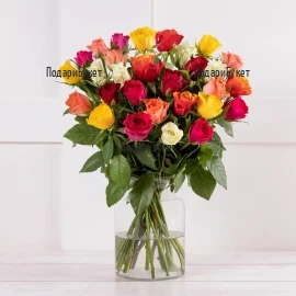 Bouquet of multicoloured roses