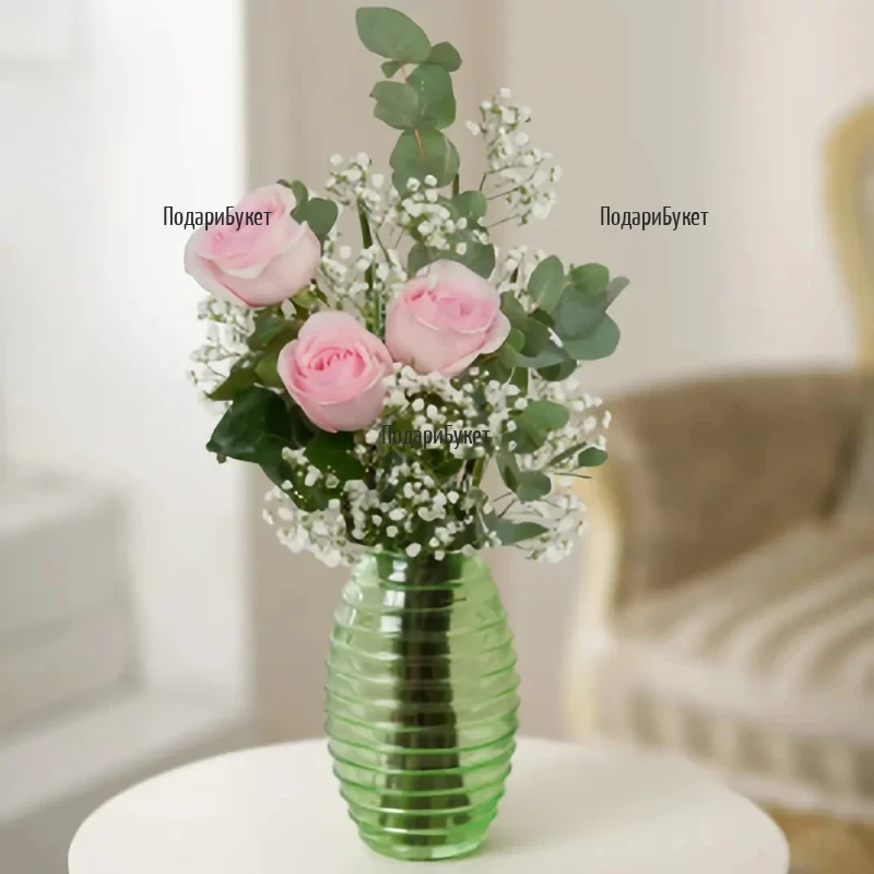 Send bouquet of pink roses to Sofia, Plovdiv, Varna, Burgas.